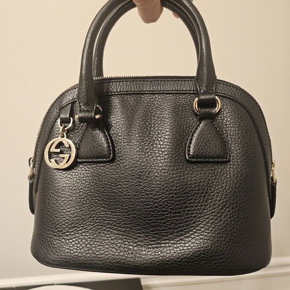 Gucci Handbags - Gucci Small Dome Crossbody Bag Black Pebbled Leather